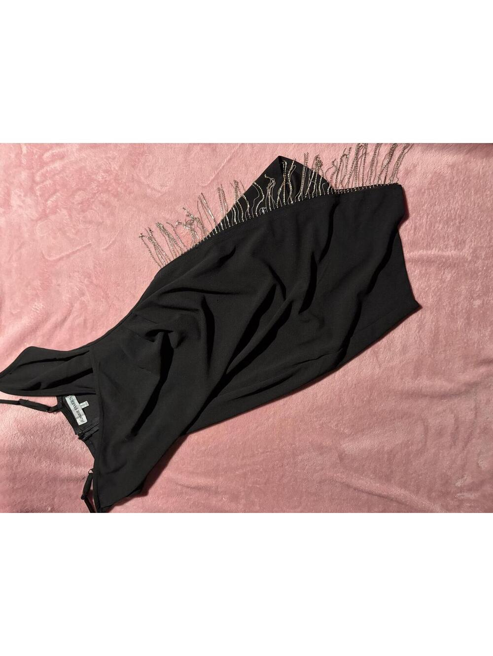 Black Dress with Fringe Detail